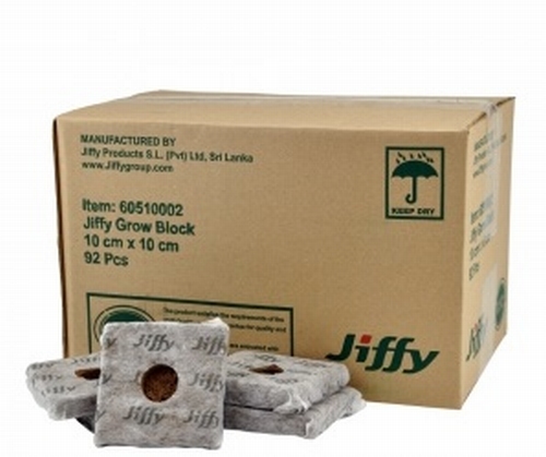 Jiffy Grow Block 10x10x6.5 cm doos 92x