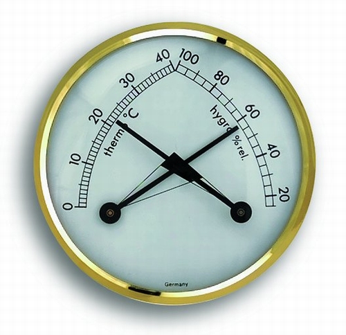 TFA Thermometer-Hygrometer "Klimatherm" ( zwartgoud - rond)