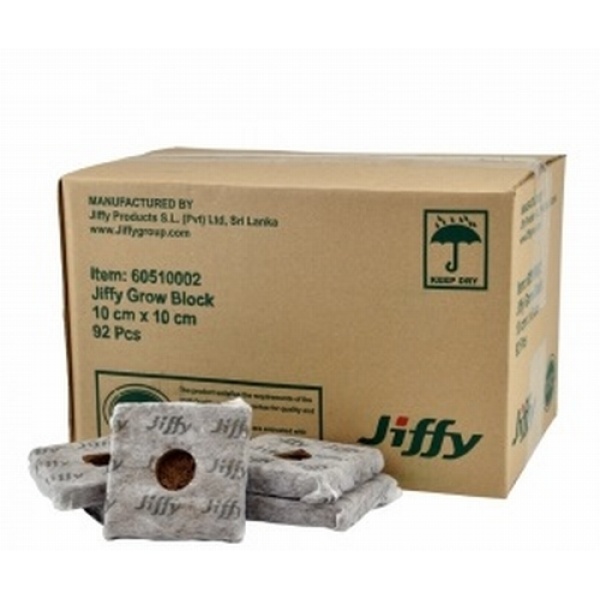 Jiffy Grow Block 10x10x6.5 cm doos 92x