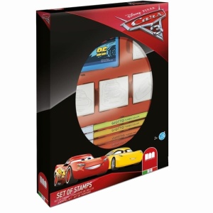 Multiprint Disney Cars 3 - box - 4 stempels + 7 stiften