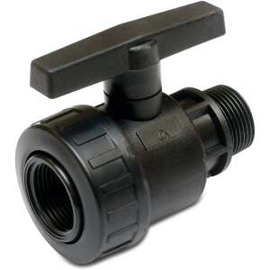 PE Kogelkraan Binnen x Buitendraad 25mm PE Kogelkraan Binnen x Buitendraad 25mm