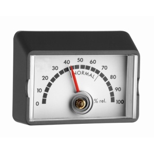 TFA Hygrometer zelfklevend (zwart - rechthoekig)