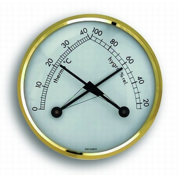 TFA Thermometer-Hygrometer "Klimatherm" ( zwartgoud - rond)