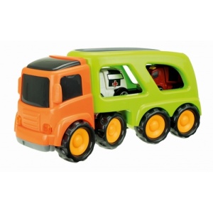 Truck Met 2 Hulpdienstvoertuigen 45 Cm Oranje/groen