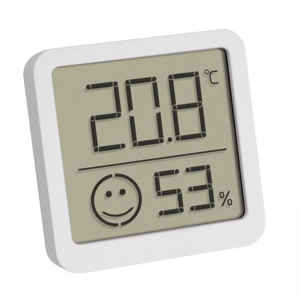 Digitale Thermo-Hygrometer met Smiley wit