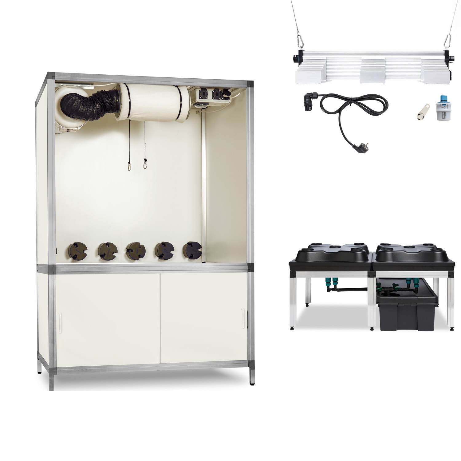 Bonanza Clima 1m2 met 2xSanlight 200W en 3in1 irrigatie 1 Bonanza Clima 1m2 met 2xSanlight 200W en 3in1 irrigatie