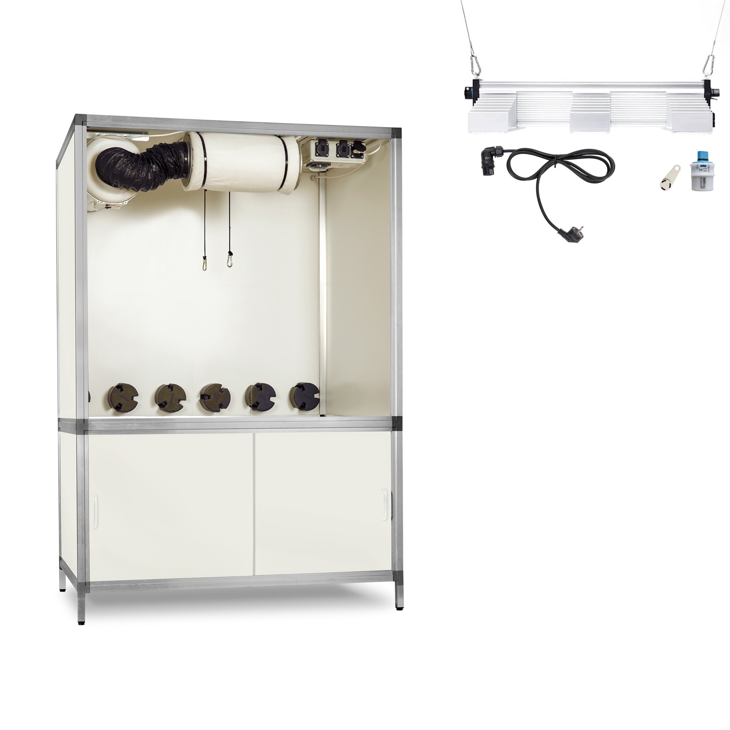 Bonanza Clima 1m2 met 2 x Sanlight 200W en Dimmers 1 Bonanza Clima 1m2 met 2 x Sanlight 200W en Dimmers