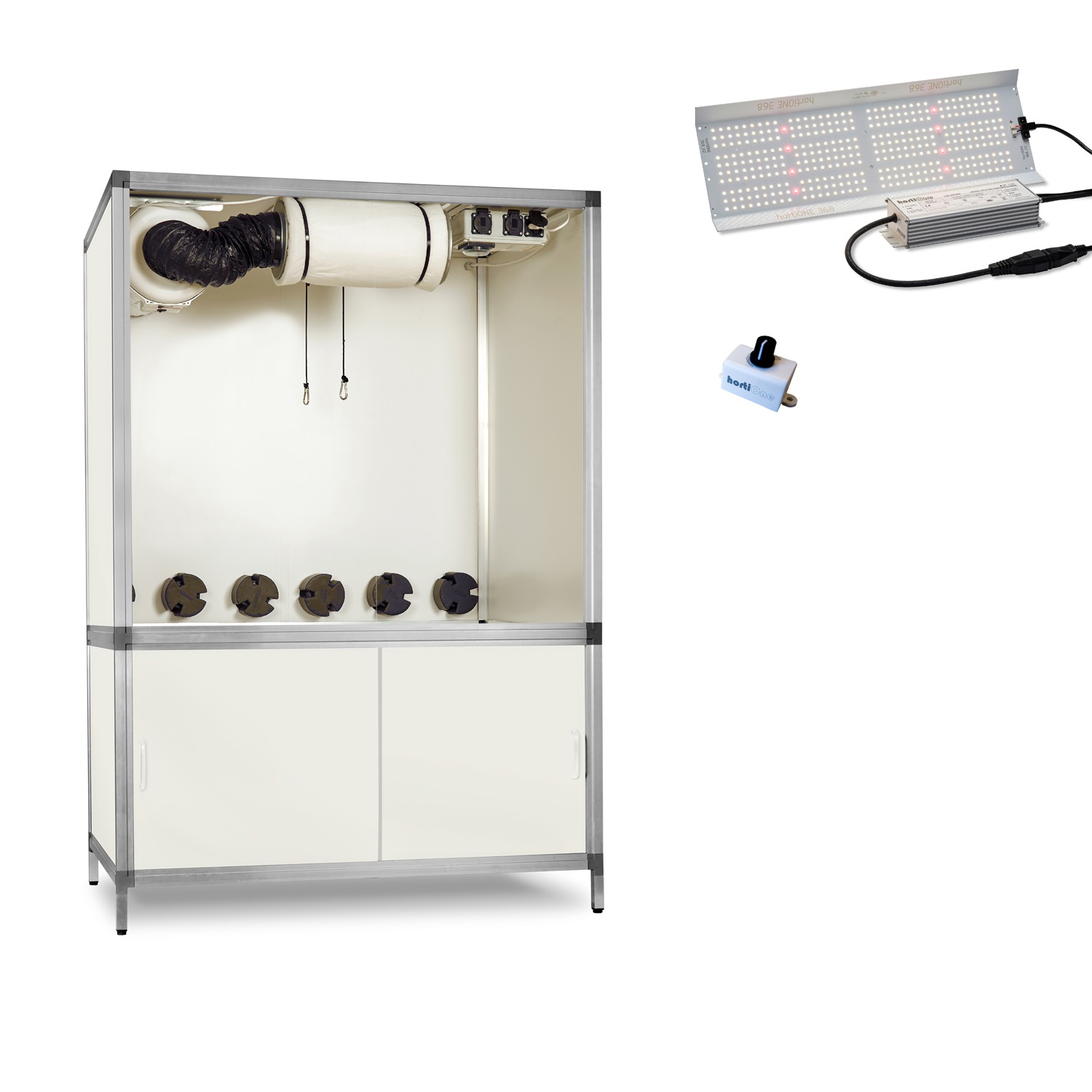 Bonanza Clima 1m2 met 2xHortione 150W en Dimmers 1 Bonanza Clima 1m2 met 2xHortione 150W en Dimmers